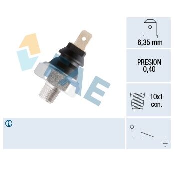 F11060 – Manocontacto Presion De Aceite.terminal faston  6,35mmm, presion 0,40 , rosca 10×1 con.