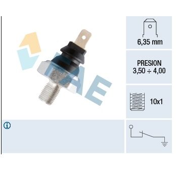 F16030 – Manocontacto Neumatico.terminal faston  6,35mmm, presion 3/4 , rosca 10×1