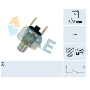 F21010 – Interruptor Luz de STOP hidraulicos,terminal faston  6,35mmm , rosca 1/8×27 NPTF