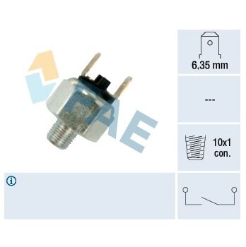 F21020 – Interruptor Luz de STOP hidraulicos,terminal faston  6,35mmm , rosca 10X1 con.