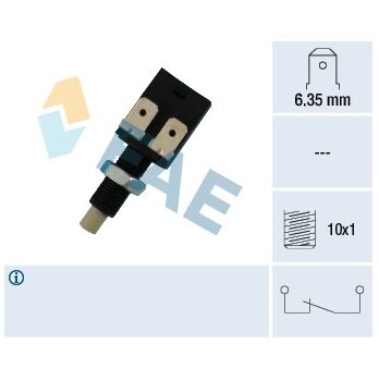 F24081 – Interruptor Luz de STOP y pedal embrague,terminal faston  6,35mmm, rosca 10X1