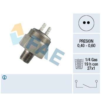 F28050 – Interruptor Luz de STOP nematico Daf.terminal faston  6,35mmm, presion 0,20-0,60,rosca 12×1,5