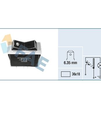 F62190 – Interruptor lent. ambar,terminal 6,35mm 36×18