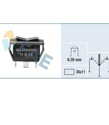 F62910 – Conmutador calefacción,2 velocidades,terminal 6,35mm 36×11