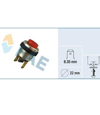 F63230 – Pulsadores Universal. Con Terminal 6,35mm, Ø 22Mm. (rojo)