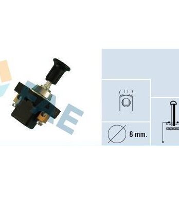 F65020 – Interruptor Tirón, Negro, Con Tuerca Ø 8Mm