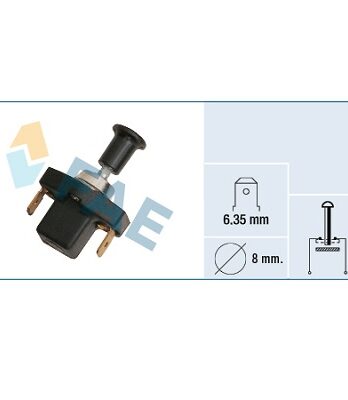 F65060 – Interruptor Tirón, Negro, Con terminal 6,35m Ø 8Mm