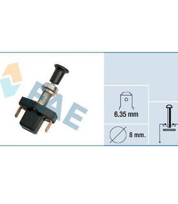 F65080 – Interruptor Tirón, Negro, Con terminal 6,35m Ø 8Mm