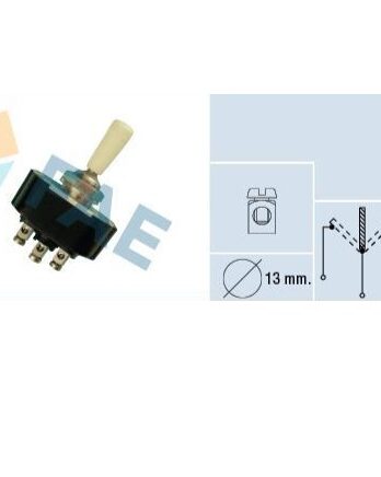 F65100 – Conmutador Palanca, Blanco,Con Tuercas, Ø13Mm ON-OFF-ON.