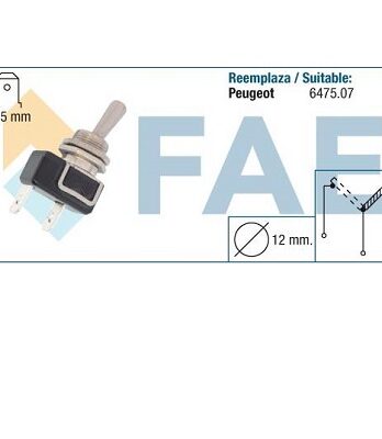 F65280 – Interruptor palanca cromado, terminales,Ø 12mm