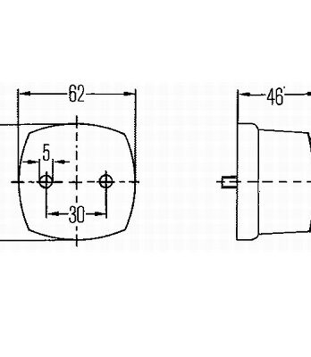 2PG 003 057-017 – Luces de posición – Halógena – montaje exterior – Color de tulipa: transparente – izquierda/derecha