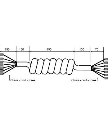 CABLE GRUA 7 X1 – Cable espiral 7×1 mm² ( 3.5 metros estirado)